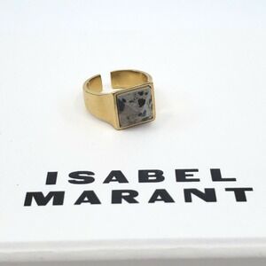NEW ISABEL MARANT DALMATAIN JASPER GOLDTONE PLATED RING WOMEN'S SZ 8